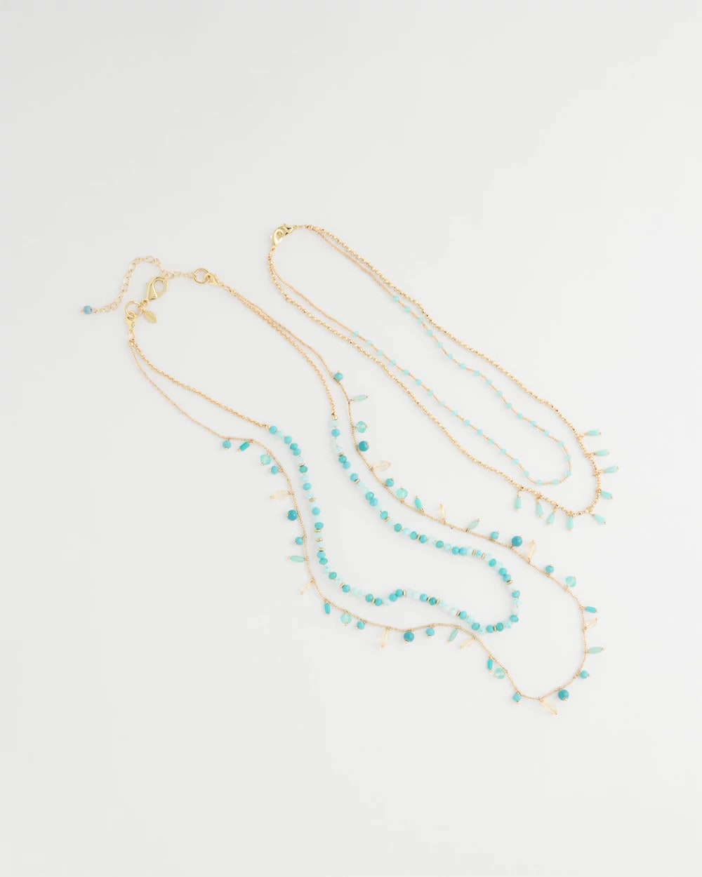 Multi-Strand Aqua Layering Necklace Aqua - Chico's