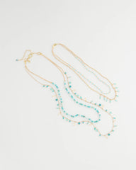 Multi-Strand Aqua Layering Necklace Aqua - Chico's
