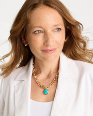 Double-Strand Blue Pendant Necklace Aqua - Chico's