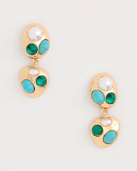 Blue Pearl Cab Drop Earrings Blue - Chico's