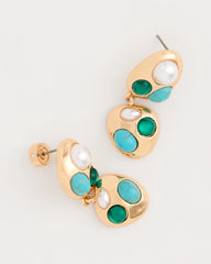 Blue Pearl Cab Drop Earrings Blue - Chico's