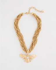 Beaded Bee Pendant Necklace Neutral - Chico's
