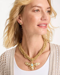 Beaded Bee Pendant Necklace Neutral - Chico's