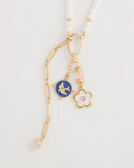 Medallion Pendant Pearl Necklace Orchid - Chico's