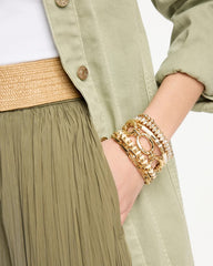 White Gold Slice Stretch Bracelet White - Chico's