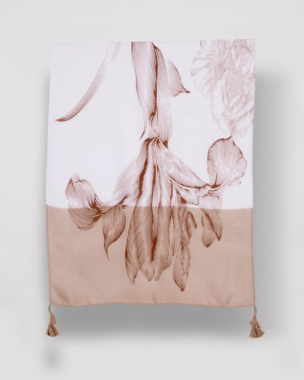 Neutral Floral Tassel Oblong Scarf Neutral - Chico's