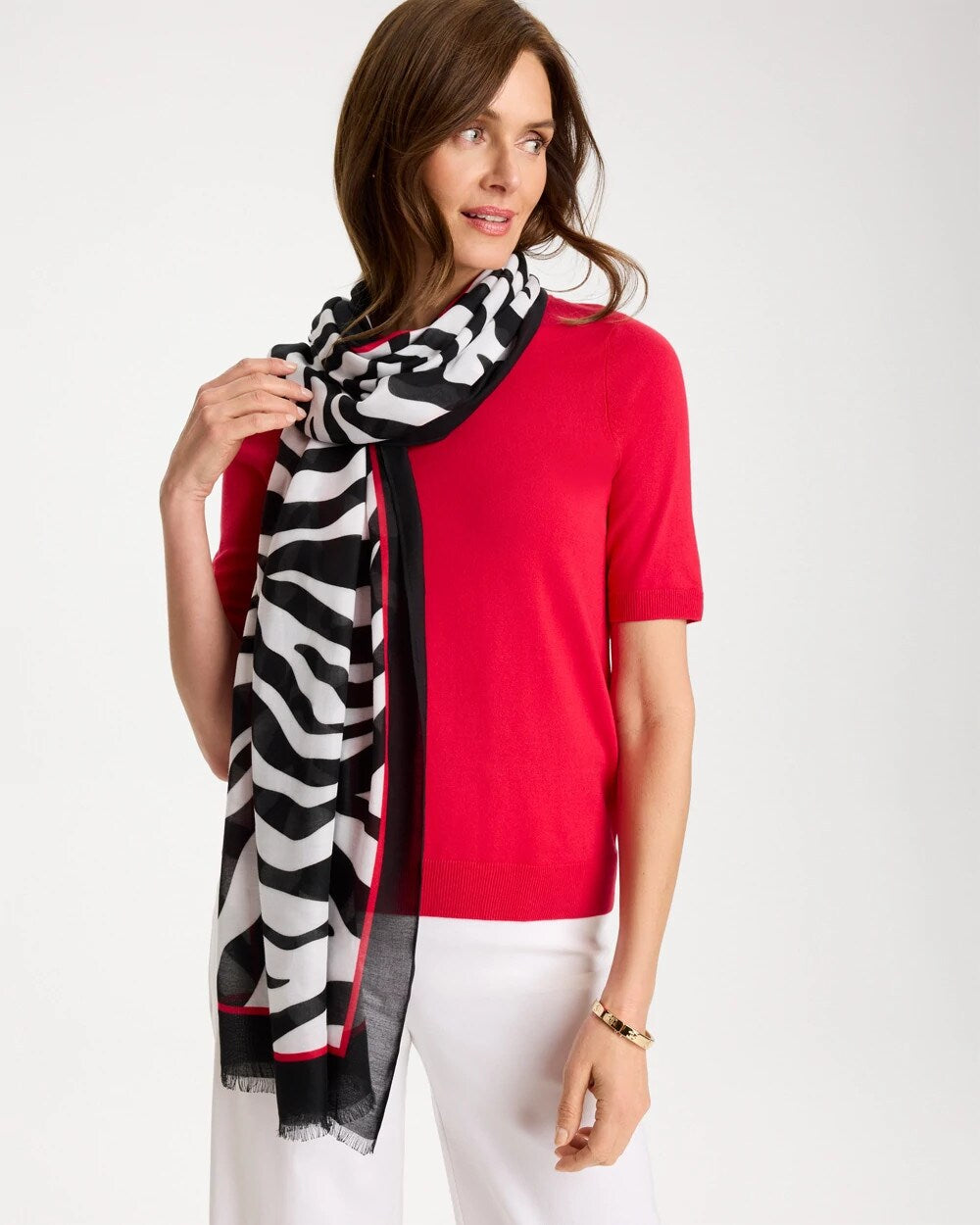 Animal Print Oblong Scarf Black - Chico's