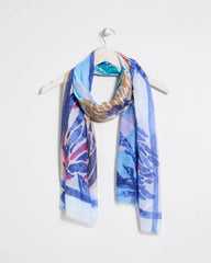 Coral Motif Oblong Scarf Blue - Chico's
