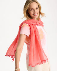 Pom Pom Oblong Scarf Calypso Coral - Chico's