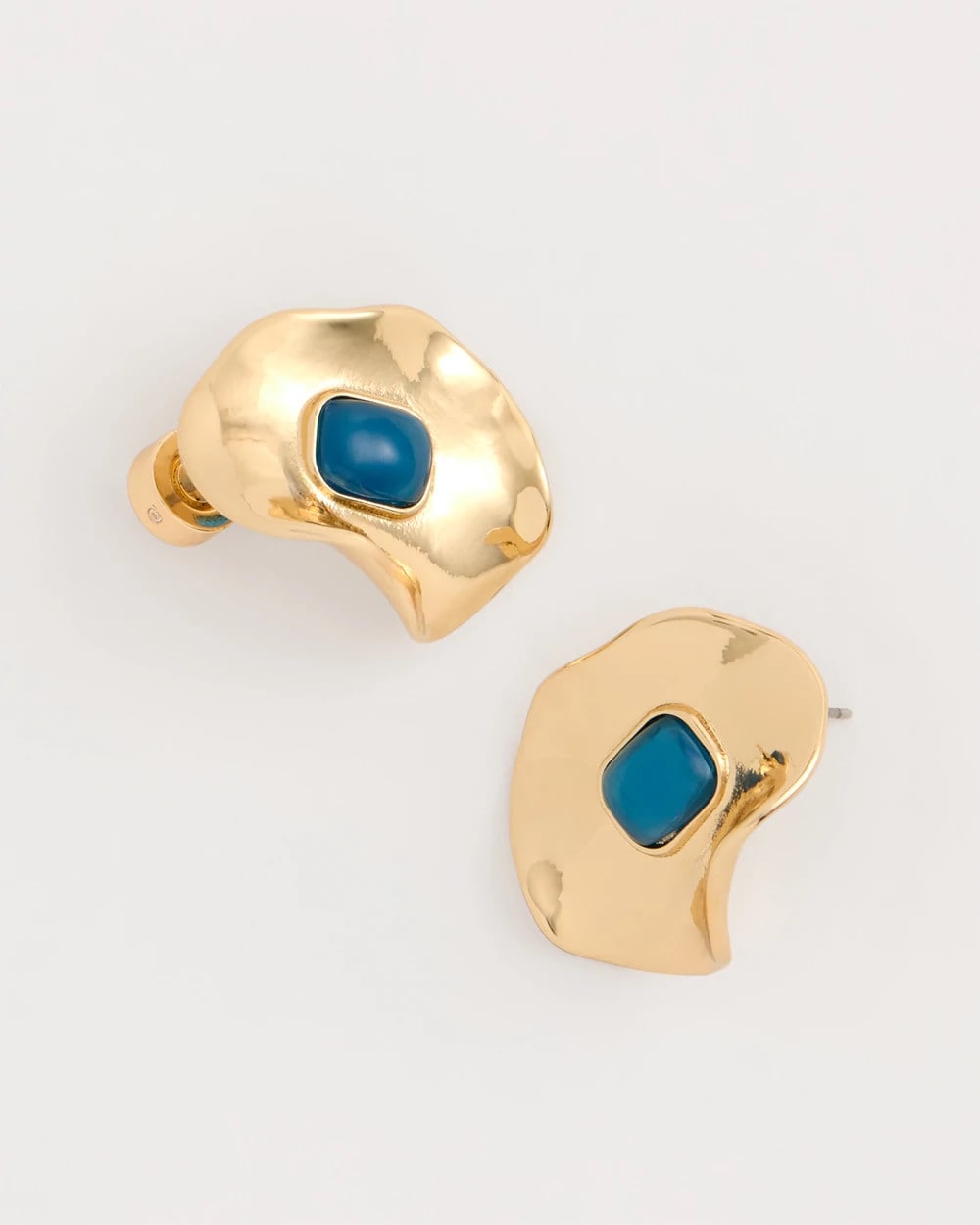 Blue Resin Cab Oversized Stud Earrings Blue - Chico's