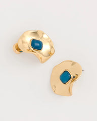 Blue Resin Cab Oversized Stud Earrings Blue - Chico's