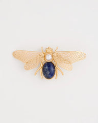 Sodalite Stone Pearl Bee Brooch Blue - Chico's