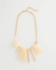 Faux Horn Geo Bib Necklace Neutral - Chico's