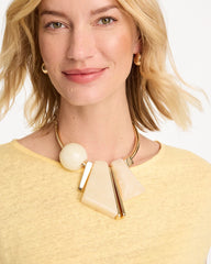 Faux Horn Geo Bib Necklace Neutral - Chico's