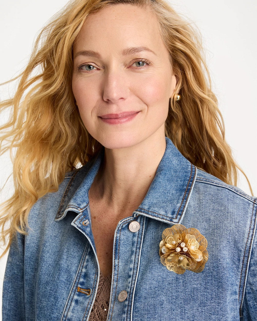 Filigree Flower Brooch Gold - Chico's