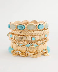 Quartz Stone Small Stretch Bracelet Light Blue - Chico's
