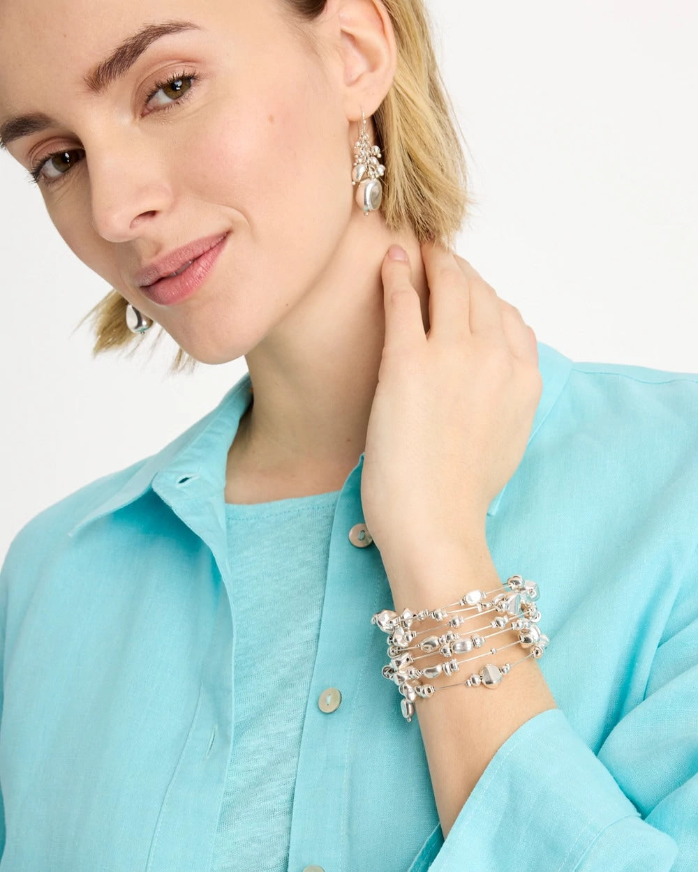 Silvertone Coil Bracelet Silver - Chico's