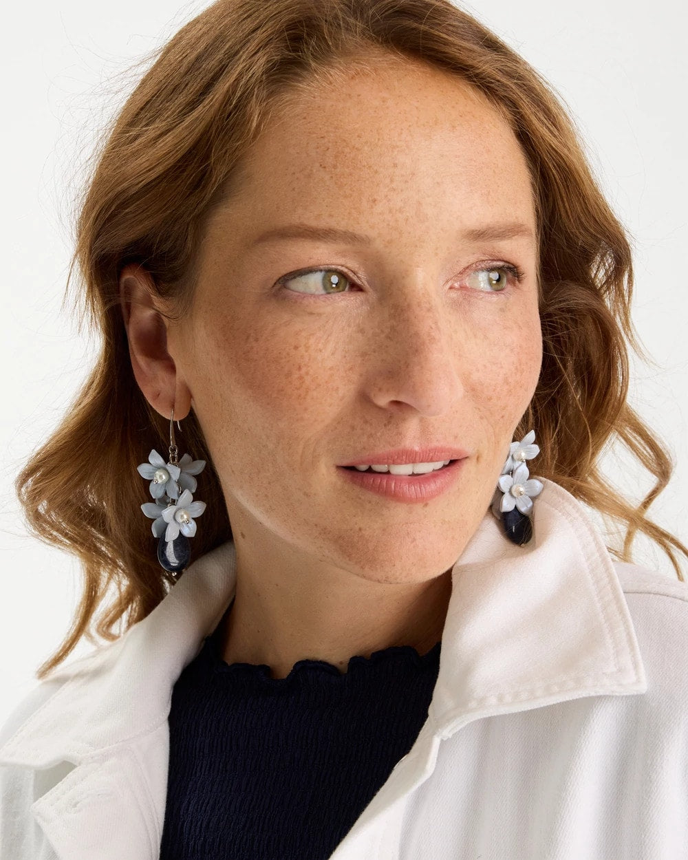 Lapis Lazuli Stone Flower Earrings Blue - Chico's