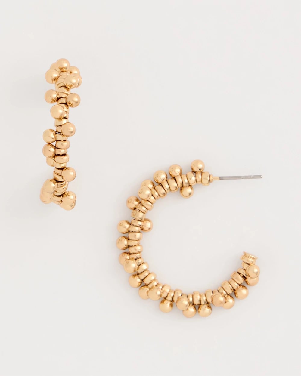 Golden Beaded Hoop Earrings Gold - Chico's