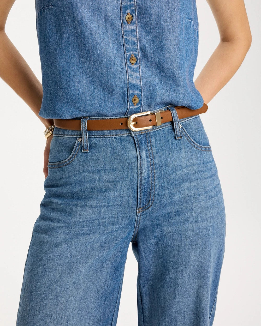 Skinny Reversible Trouser Belt Black/Brown - Chico's