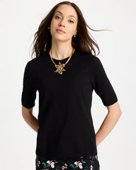 Ella Crewneck Pullover Sweater Black - Chico's