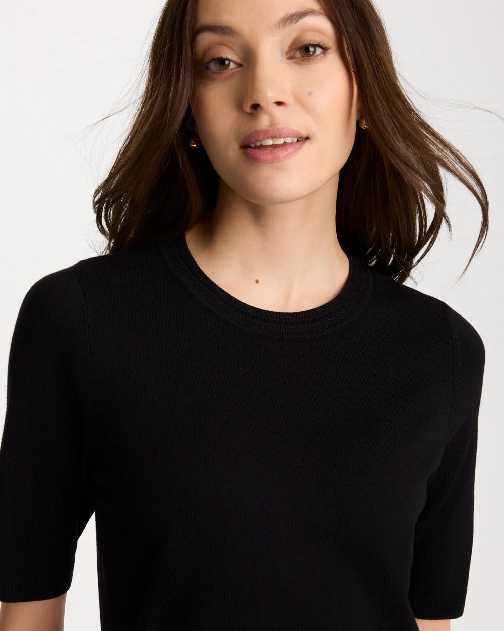 Ella Crewneck Pullover Sweater Black - Chico's