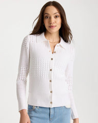 Textured Button-Front Cardigan Alabaster - Chico's