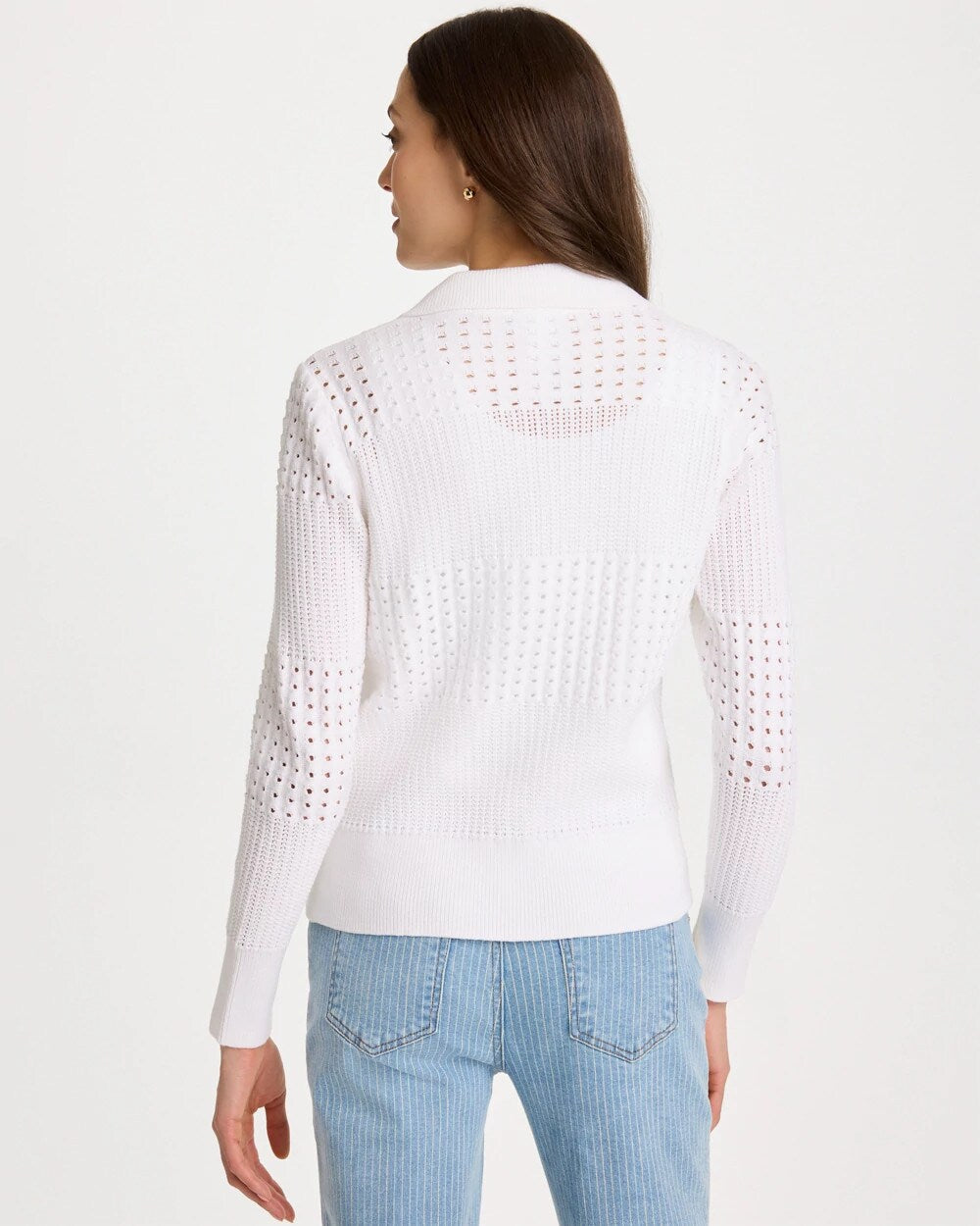 Textured Button-Front Cardigan Alabaster - Chico's