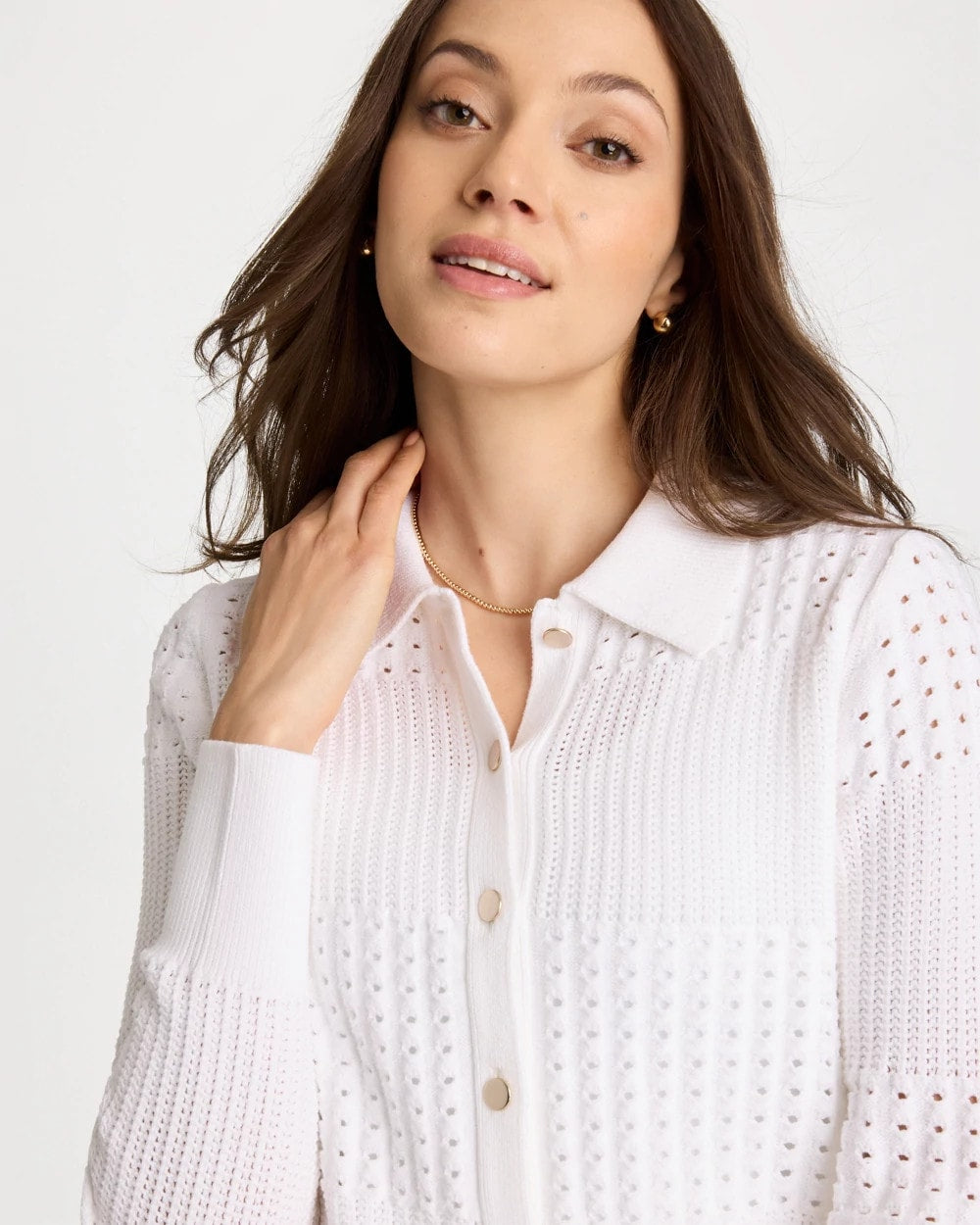 Textured Button-Front Cardigan Alabaster - Chico's