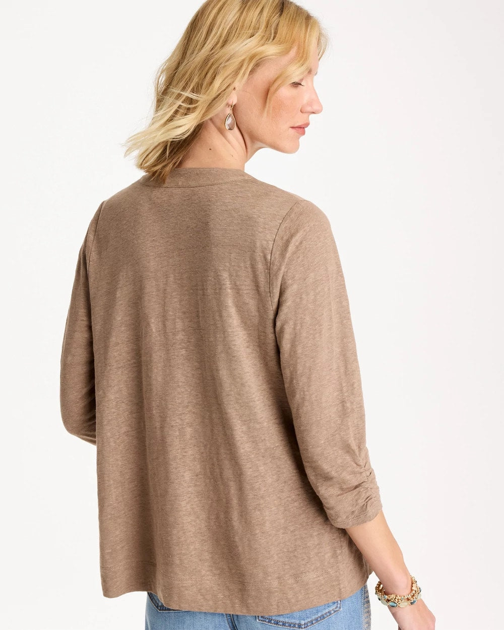 Linen Open Front Cardigan Topaz Smoke - Chico's