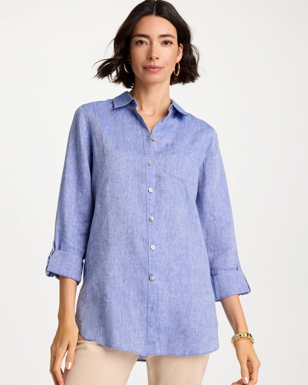 No Iron™ Linen Tunic Indigo - Chico's