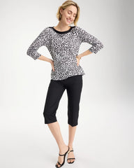 Fauna Pima 3/4 Sleeve Tee Black - Chico's