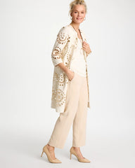 Long Faux Leather Kimono Ecru - Chico's