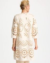 Long Faux Leather Kimono Ecru - Chico's