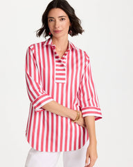 No Iron™ Striped Stretch Tunic Hot Honeysuckle - Chico's