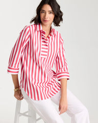 No Iron™ Striped Stretch Tunic Hot Honeysuckle - Chico's