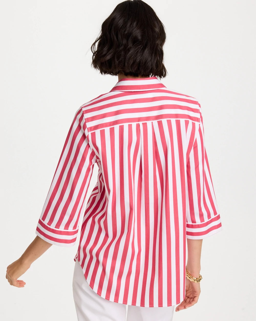 No Iron™ Striped Stretch Tunic Hot Honeysuckle - Chico's