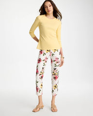 Ribbed Button Crewneck Tee Golden Haze - Chico's
