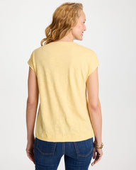 Monochrome Embroidered Cap-Sleeve Tee Golden Haze - Chico's