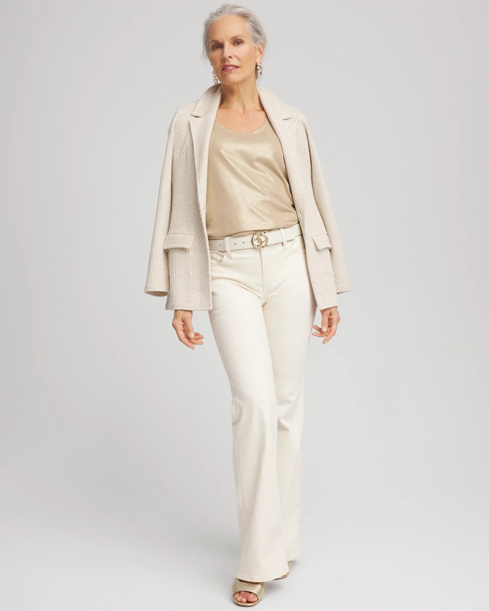 Foiled Microfiber Tank Champagne - Chico's