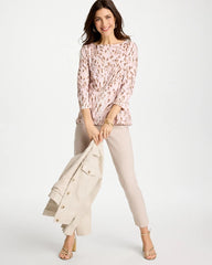 Animal Foiled Pima 3/4 Sleeve Tee Alabaster - Chico's