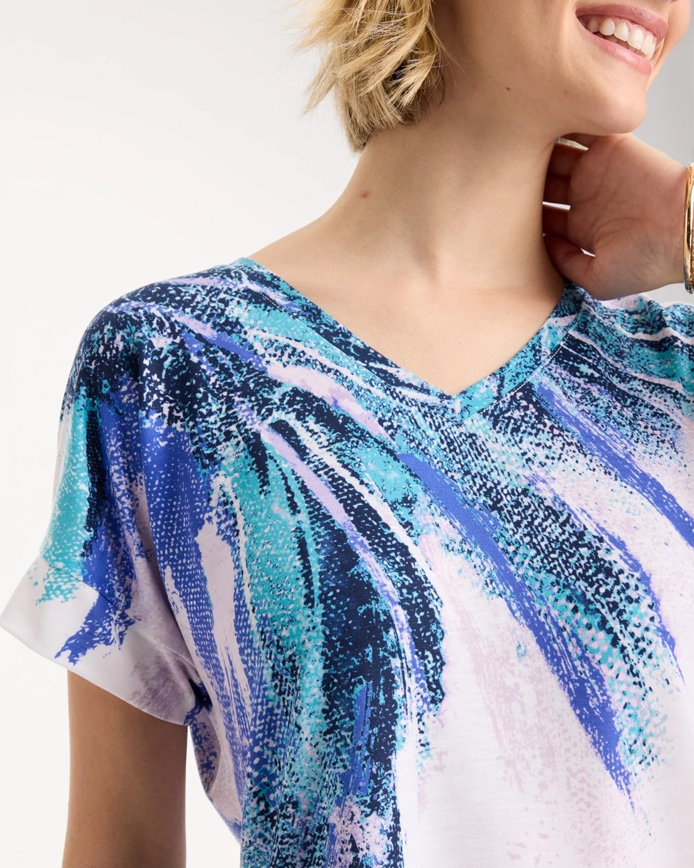 Zenergy® Sicily Splash Drop Shoulder Tee Pale Sweet Pea - Chico's