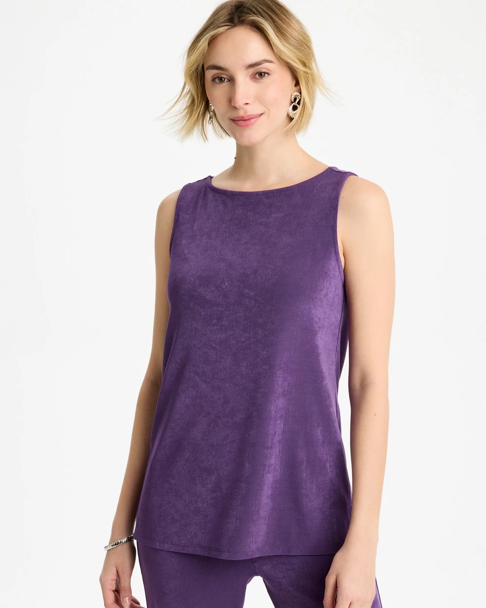 Travelers™ Side-Slit Tank Rich Amethyst - Chico's