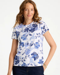 Jolene Cotton Stretch Cap Sleeve Tee Passport Blue - Chico's