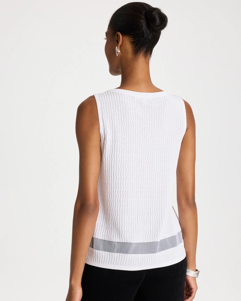 Travelers™ Sheer Stripe Tank Travelers Winter Drift - Chico's