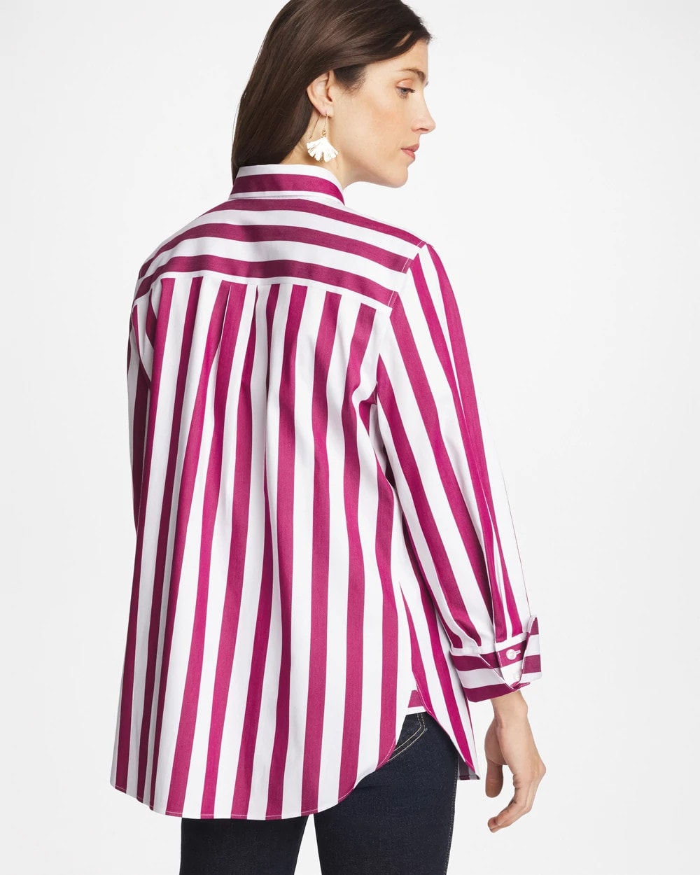 No Iron™ Stretch Striped Shirt Gladiolus - Chico's