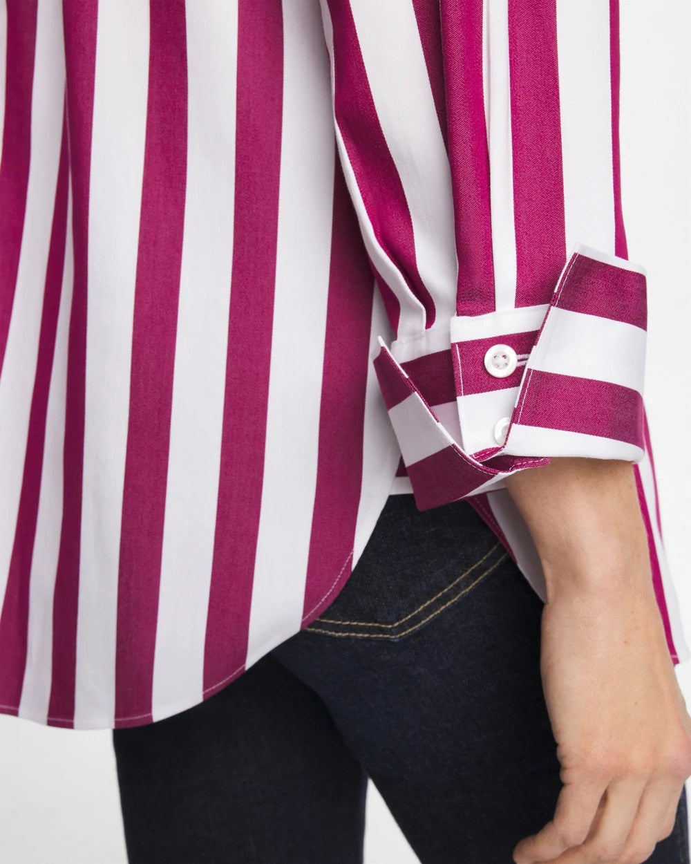 No Iron™ Stretch Striped Shirt Gladiolus - Chico's