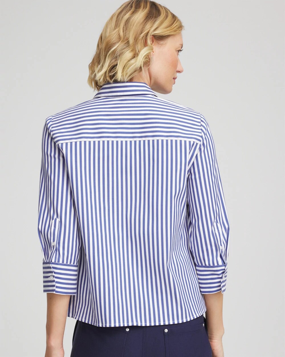 Stripe Mixing Poplin Shirt Hidden Sapphire - Chico's