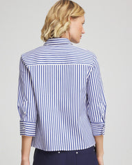 Stripe Mixing Poplin Shirt Hidden Sapphire - Chico's
