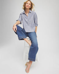 Chambray Striped Soft Popover Indigo - Chico's